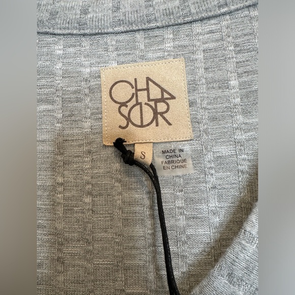 Chaser‎ Poor Boy Rib Long Sleeve side slit gray Henley maxi dress sz Small - Picture 4 of 4